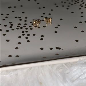 14K Gold butterfly studs